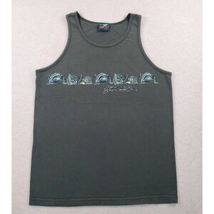 Vtg 90's Gecko Hawaii Tank Top Size Med Green Happy Shirts‎ Woody Wagon Made USA